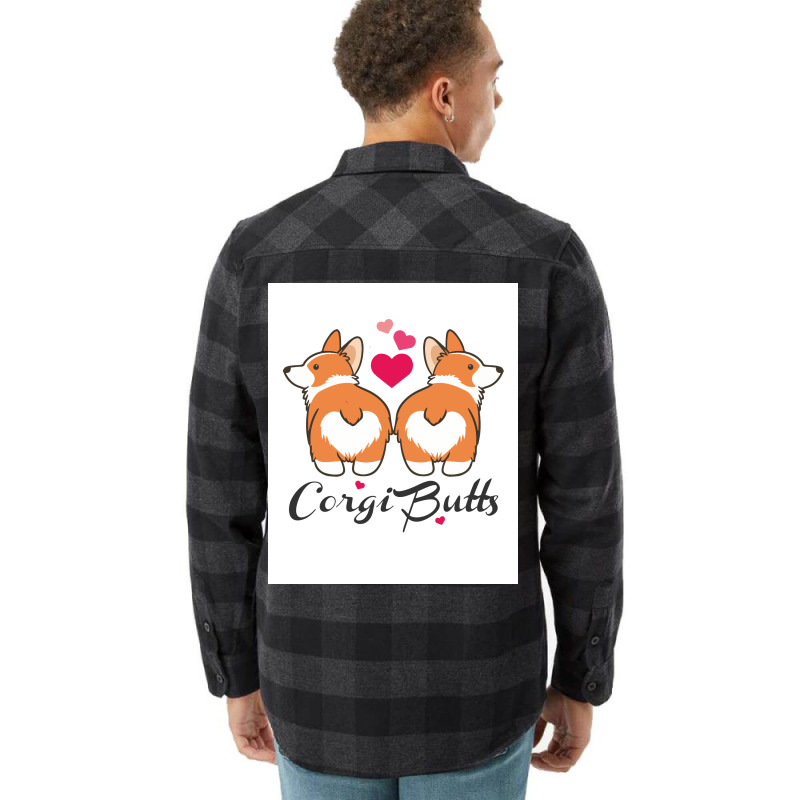 Corgi Butts Funny Dog Poster Funny Flannel Shirt | Artistshot