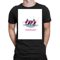 Cattitude Cat With Pink Sunglasses Poster Travel T-shirt | Artistshot