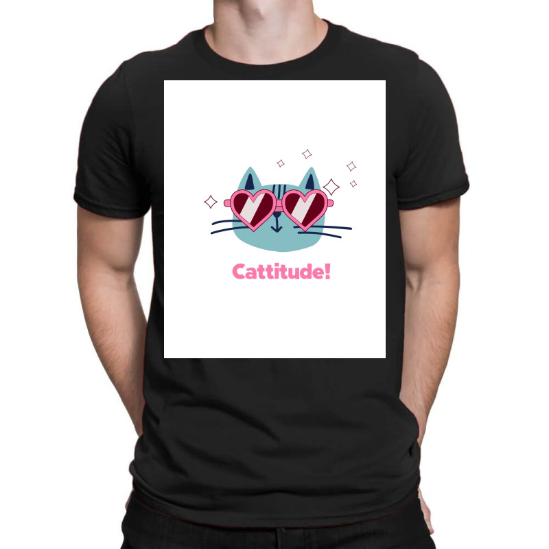 Cattitude Cat With Pink Sunglasses Poster Travel T-shirt | Artistshot