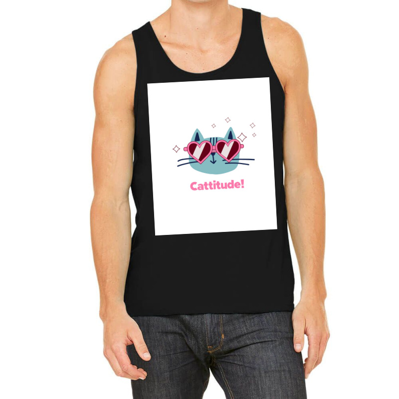 Cattitude Cat With Pink Sunglasses Poster Travel Tank Top | Artistshot