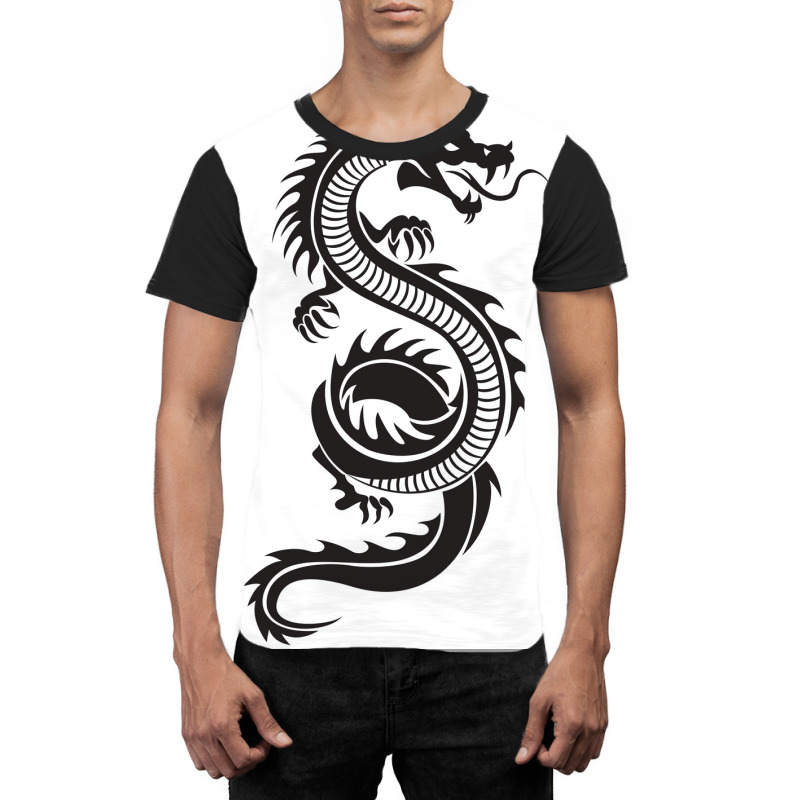 Chinese Dragon Black And White Poster Love Graphic T-shirt | Artistshot