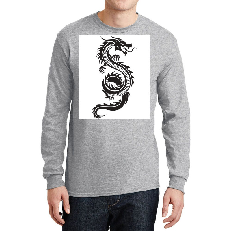 Chinese Dragon Black And White Poster Love Long Sleeve Shirts | Artistshot