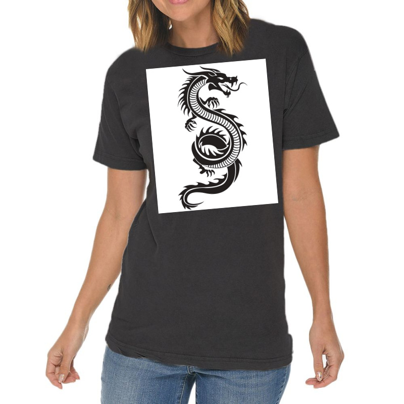 Chinese Dragon Black And White Poster Love Vintage T-shirt | Artistshot