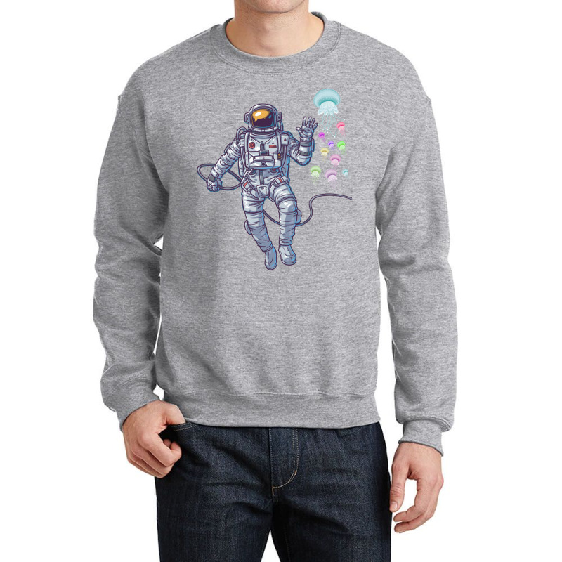 Astronaut Jellyfish Crewneck Sweatshirt | Artistshot