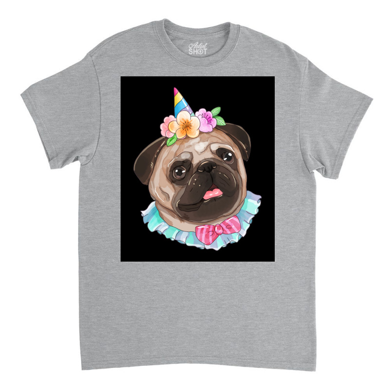 Cute Pug Dog Poster Aesthetic Classic T-shirt | Artistshot