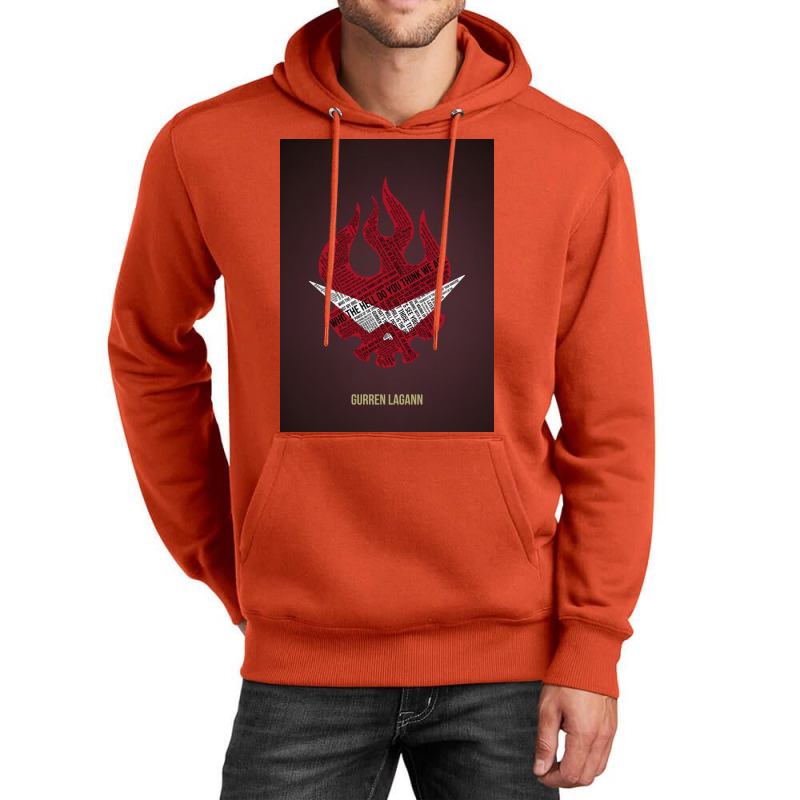 Gurren Lagann Typography Poster Gift Unisex Hoodie | Artistshot