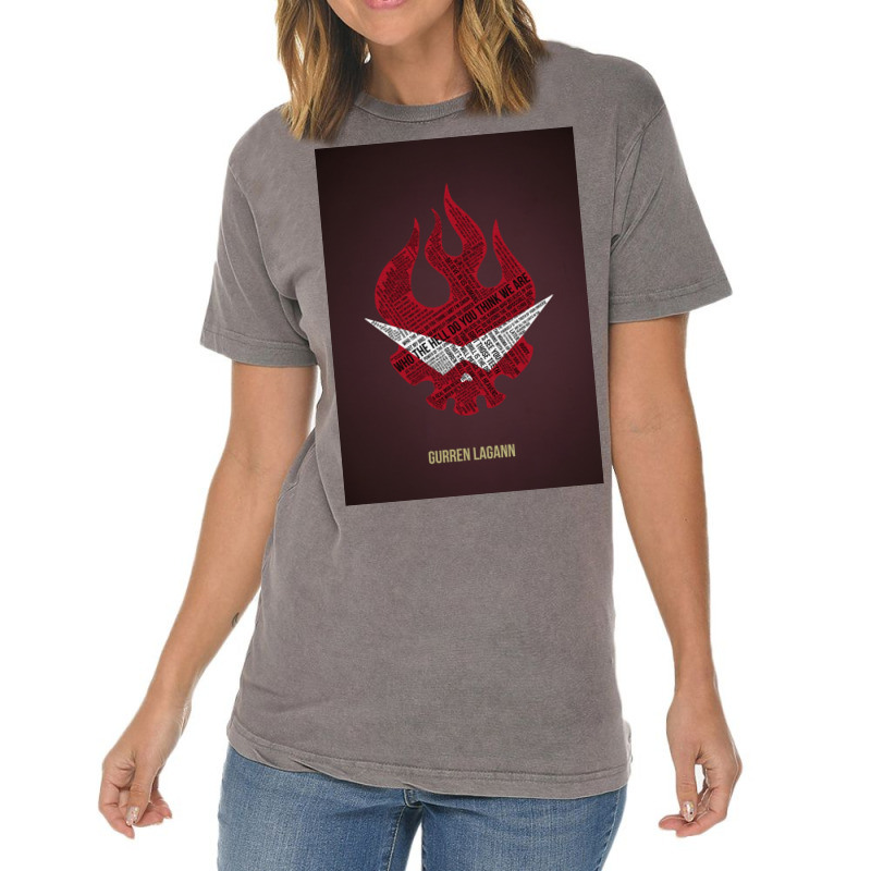 Gurren Lagann Typography Poster Gift Vintage T-shirt | Artistshot