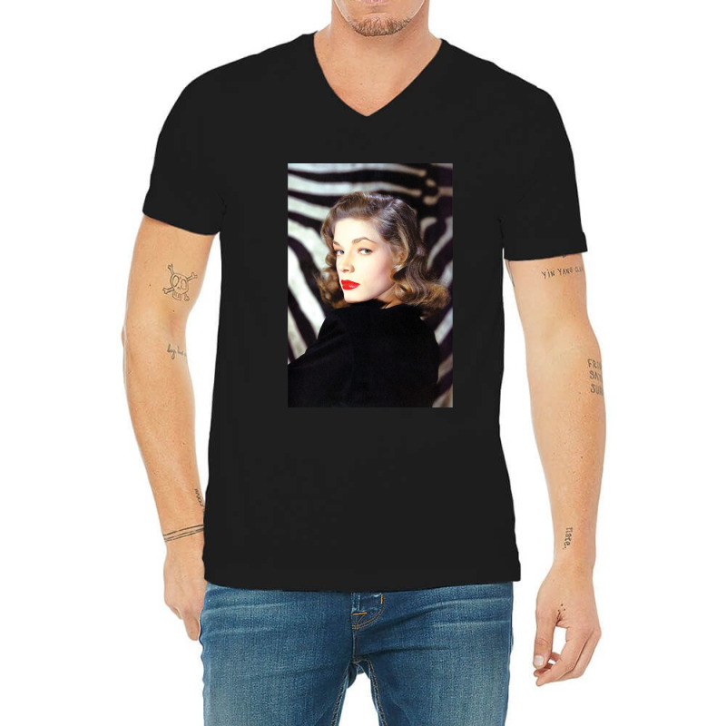 Lauren Bacall V-Neck Tee by JoelJBerghoff | Artistshot