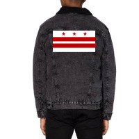 Flag Of Washington Dc   Girl Unisex Sherpa-lined Denim Jacket | Artistshot