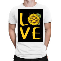 Dog Love Sunflower Poster Love T-shirt | Artistshot