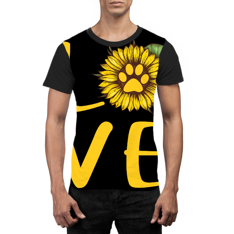 Dog Love Sunflower Poster Love Graphic T-shirt | Artistshot