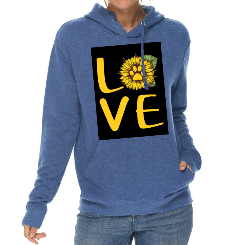 Dog Love Sunflower Poster Love Lightweight Hoodie | Artistshot