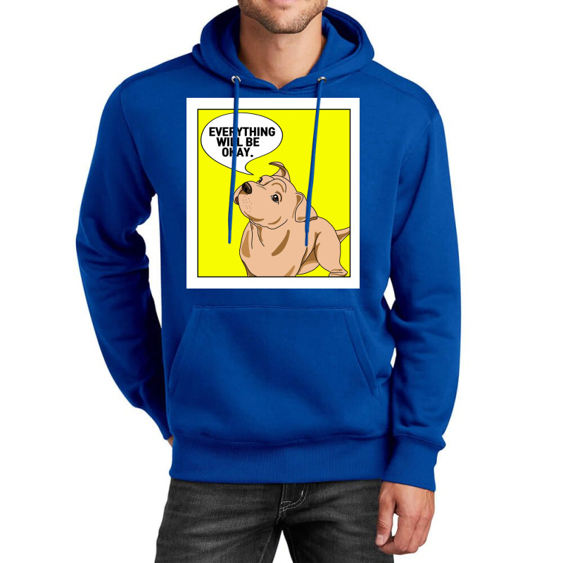 Everything Will Be Okay Cute Dog Print Poster Aesthetic Unisex Hoodie | Artistshot