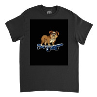 Funny French Bulldog Skateboarding Puppy Gift Poster Retro Classic T-shirt | Artistshot