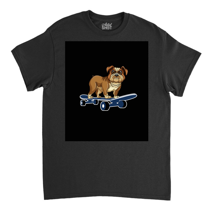 Funny French Bulldog Skateboarding Puppy Gift Poster Retro Classic T-shirt | Artistshot