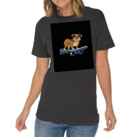 Funny French Bulldog Skateboarding Puppy Gift Poster Retro Vintage T-shirt | Artistshot