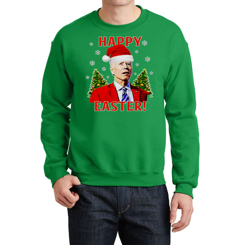 Funny Joe Biden Confused Happy Easter   Aesthetic Crewneck Sweatshirt | Artistshot