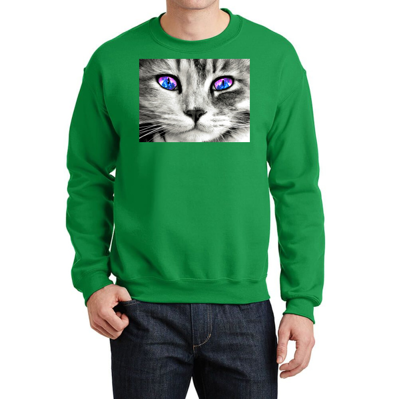 Galaxy Cat Eyes Poster Tumblr Crewneck Sweatshirt | Artistshot