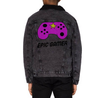 Epic Gamer Amp Controller For Kids Classic Tshirt Girl Aesthetic Unisex Sherpa-lined Denim Jacket | Artistshot