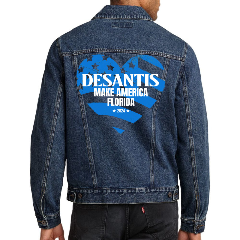 Governor Ron Desantis Make America Florida   Hipster Men Denim Jacket | Artistshot