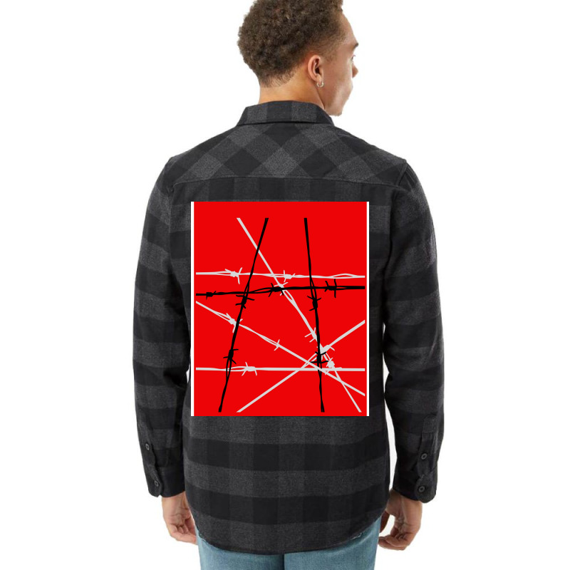 Barbed Wire Red Graphic Poster Yellow Flannel Shirt | Artistshot