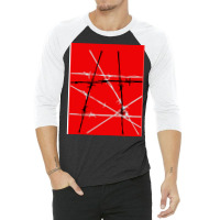 Barbed Wire Red Graphic Poster Yellow 3/4 Sleeve Shirt | Artistshot