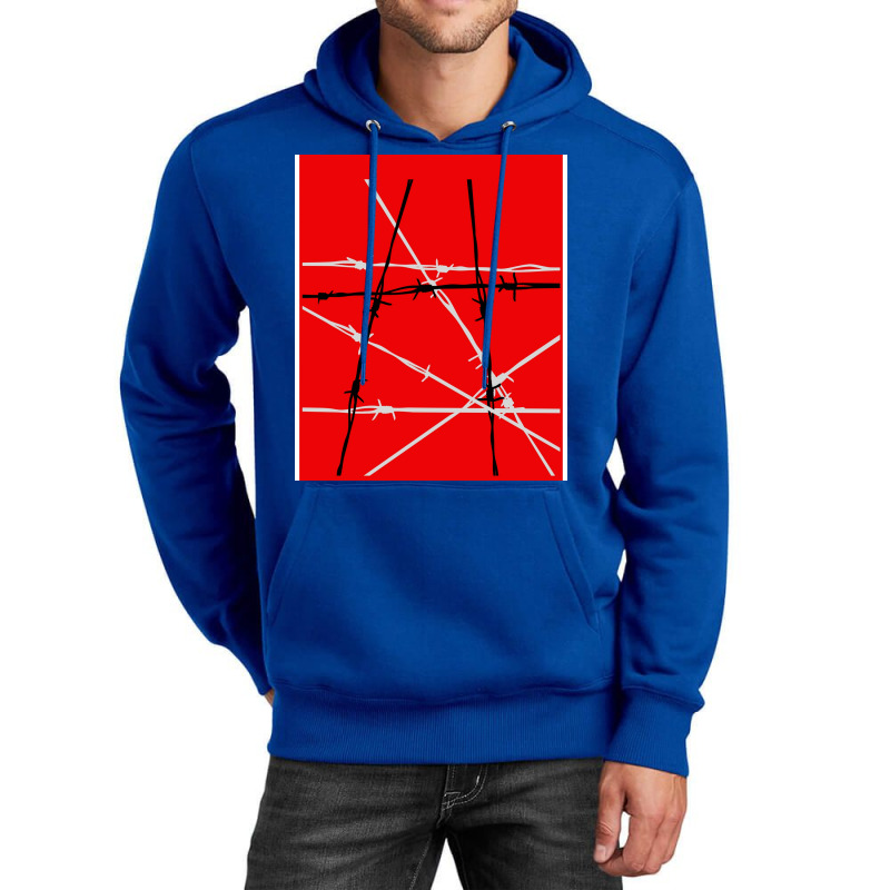 Barbed Wire Red Graphic Poster Yellow Unisex Hoodie | Artistshot