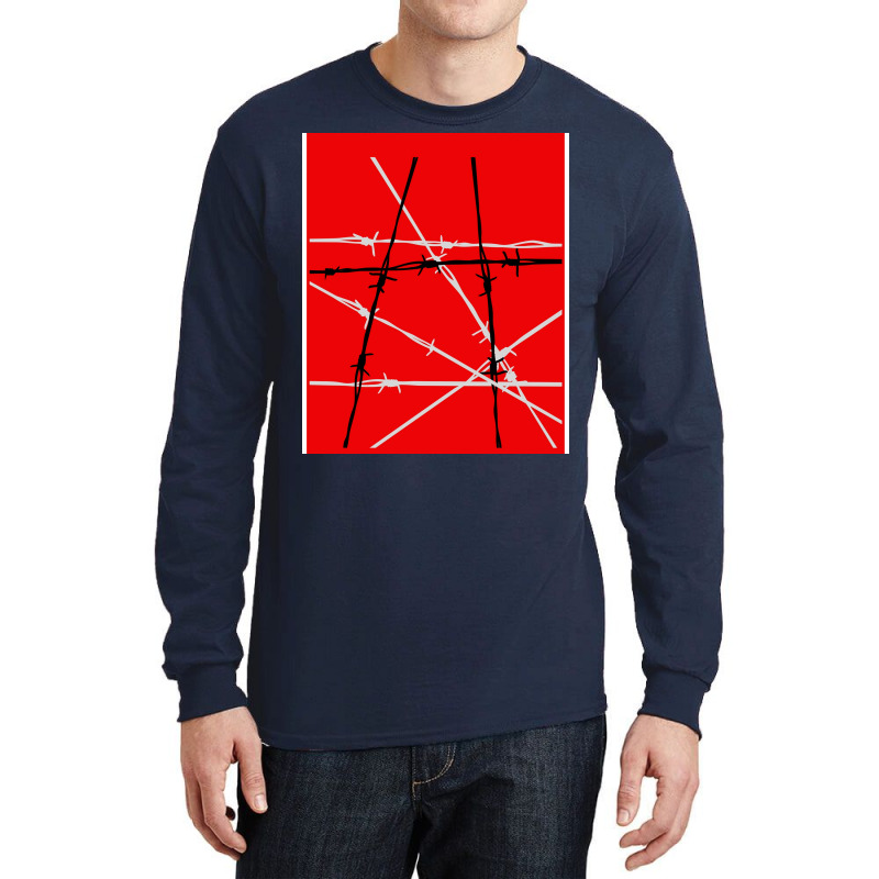 Barbed Wire Red Graphic Poster Yellow Long Sleeve Shirts | Artistshot