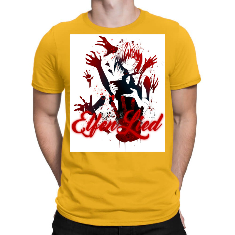 Elfen Lied Poster Yellow (1) T-shirt | Artistshot