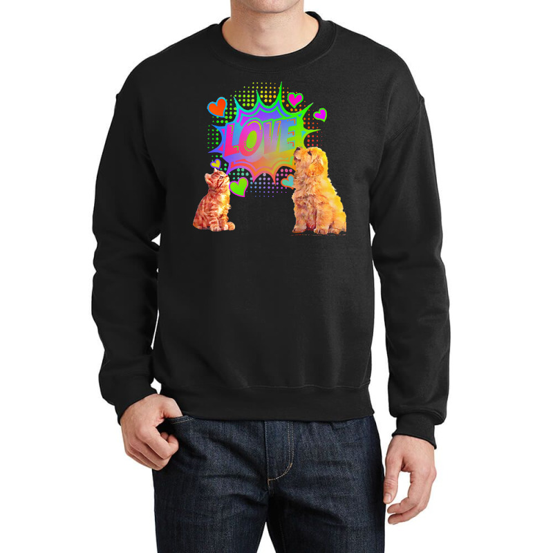 Colourful Pet Love T  Shirt Sharing The Loves T  Shirt Crewneck Sweatshirt | Artistshot