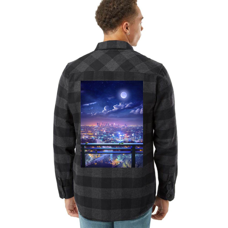 Lofi City Poster Aesthetic Flannel Shirt | Artistshot