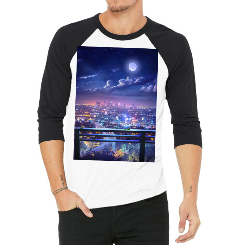 Lofi City Poster Aesthetic 3/4 Sleeve Shirt | Artistshot