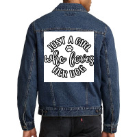 Just A Girl Who Loves Her Dog Idea For Dog Lover Poster Retro Men Denim Jacket | Artistshot