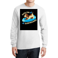 Happy Dog On Surfboard Wave Throw Pillow Tshirt Poster Humor Long Sleeve Shirts | Artistshot