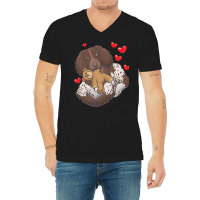 Soft Toy T  Shirt German Spaniel With Stuffed Animal And Hearts T  Shi V-neck Tee | Artistshot