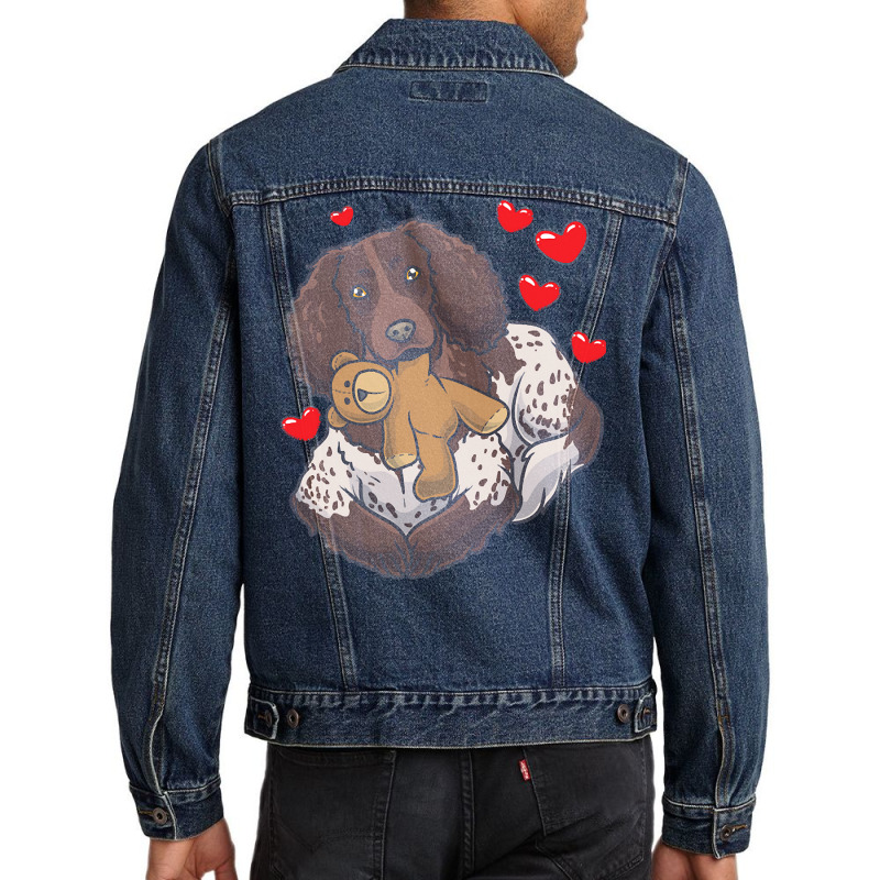 Soft Toy T  Shirt German Spaniel With Stuffed Animal And Hearts T  Shi Men Denim Jacket | Artistshot