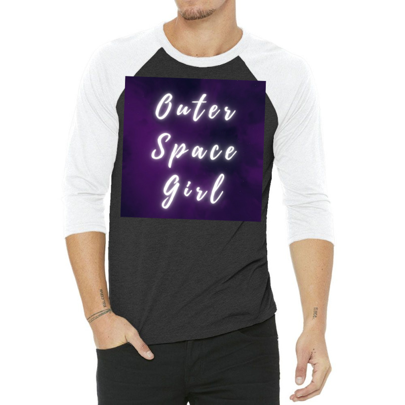 Outer Space Girl Purple V3 Poster 80s 3/4 Sleeve Shirt | Artistshot