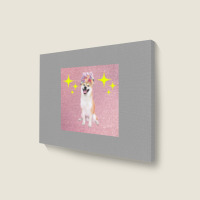 Cute Twinkling Akita Cute Poster Gift Landscape Canvas Print | Artistshot