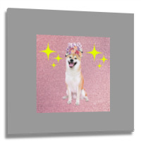 Cute Twinkling Akita Cute Poster Gift Metal Print Square | Artistshot