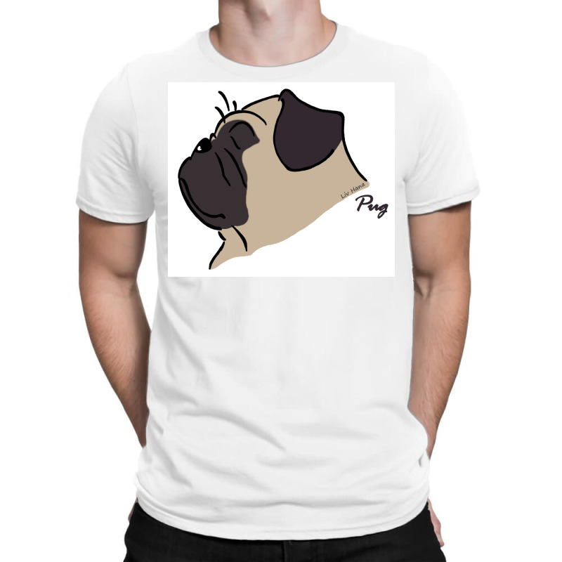 Pug Silhouette Poster Yellow T-shirt | Artistshot