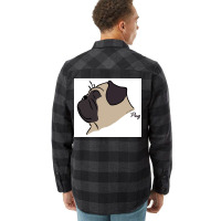 Pug Silhouette Poster Yellow Flannel Shirt | Artistshot