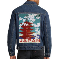 Japan Poster Nature Men Denim Jacket | Artistshot