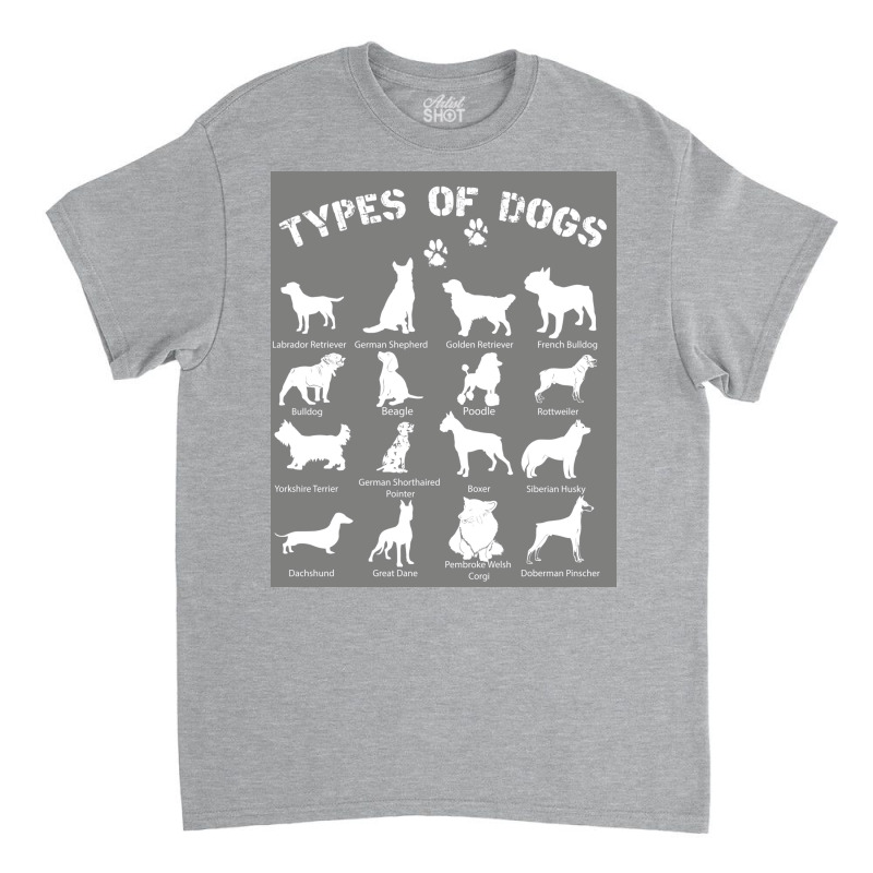 Types Of Dogs Biology Black Tshirt Poster Yellow Classic T-shirt by khenethiesj | Artistshot