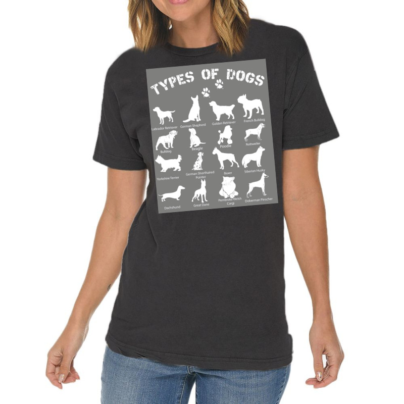 Types Of Dogs Biology Black Tshirt Poster Yellow Vintage T-Shirt by khenethiesj | Artistshot