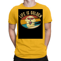 Retro Golden Retriever Life Is Golden Poster T-shirt | Artistshot