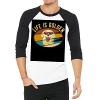 Retro Golden Retriever Life Is Golden Poster 3/4 Sleeve Shirt | Artistshot