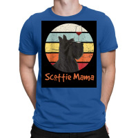 Scottie Mama Vintage Scottish Terrier Dog Mom Wine Lover Poster Nostal T-shirt | Artistshot