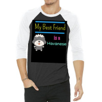 My Best Friend Is A Havanese Poster Funny Gift 3/4 Sleeve Shirt | Artistshot