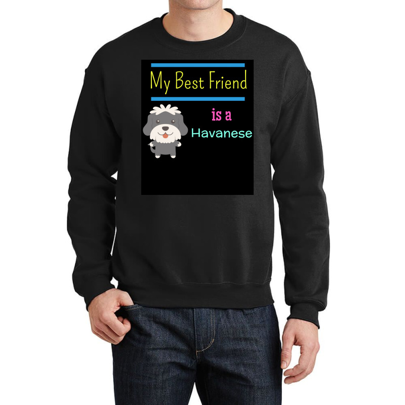 My Best Friend Is A Havanese Poster Funny Gift Crewneck Sweatshirt | Artistshot