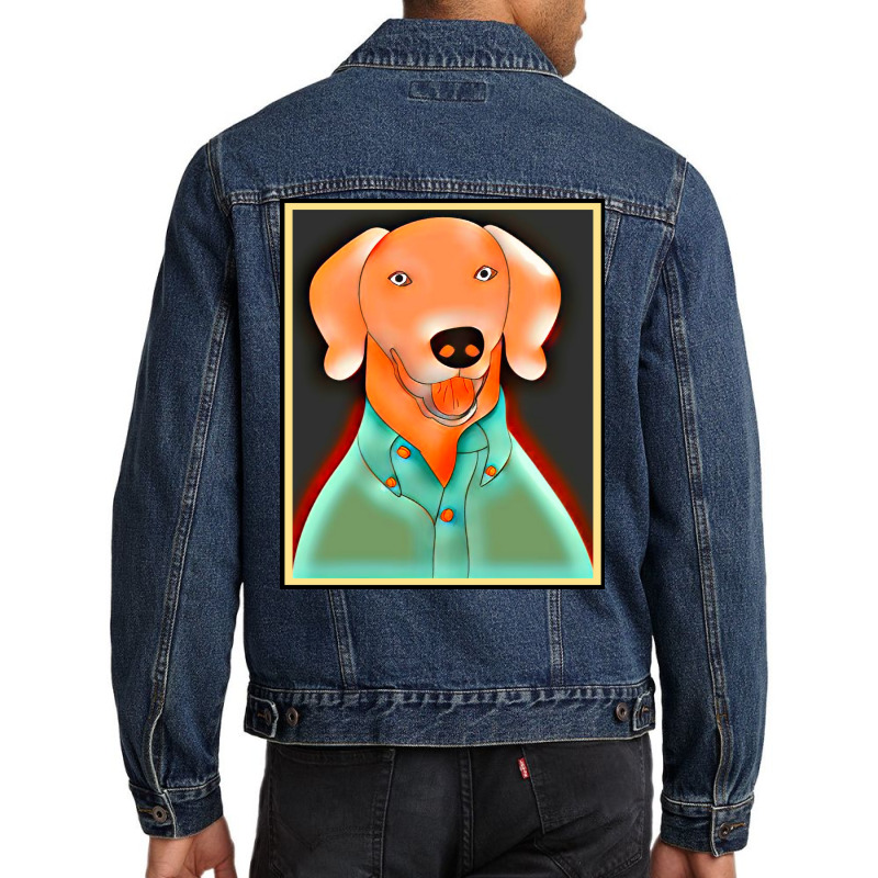 Surprised Shocked Dog Face Meme Poster Tumblr Men Denim Jacket | Artistshot